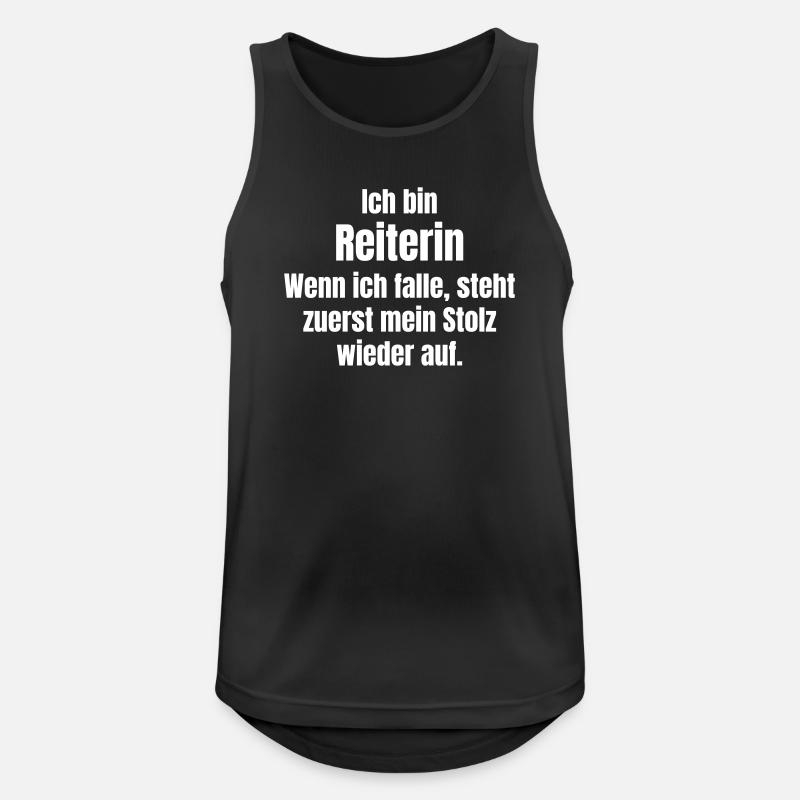 Ich bin Reiterin Stolz Spruch - Männer Tank Top atmungsaktiv - Schwarz