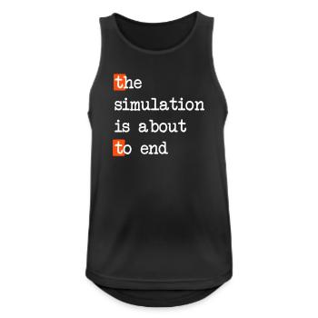 Das Ende der Simulation – Matrix trifft Realität - Männer Tank Top atmungsaktiv - Schwarz - Vorne - Nick (188cm)