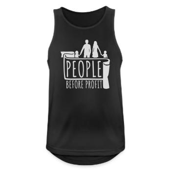 Logo de l’activisme People Before Profit Justice - Débardeur respirant Homme - noir - Devant - Nick (188cm)