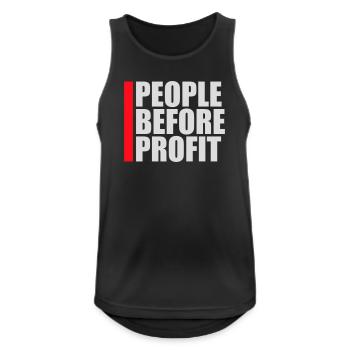 Logo de l’activisme People Before Profit Justice - Débardeur respirant Homme - noir - Devant - Nick (188cm)