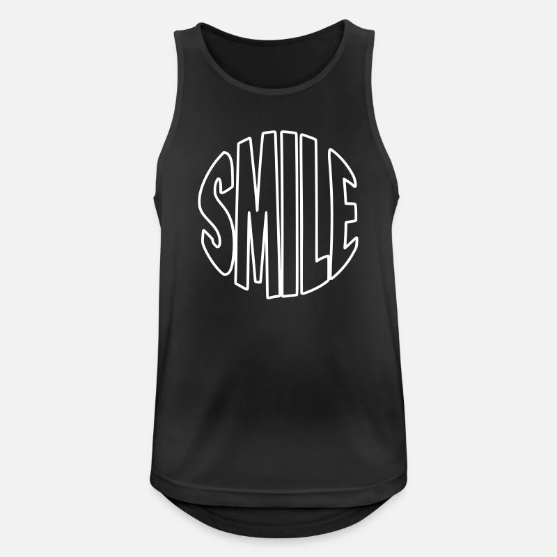 Clear smile lettering with contours - Men's Breathable Tank Top - black