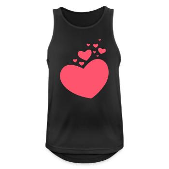 Small and big hearts - Men's Breathable Tank Top - black - Front - Nick (188cm)