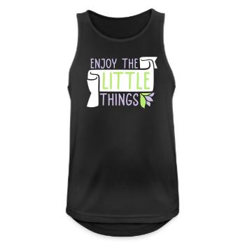 Enjoy The Little Things Gratitude Mindfulness - Men's Breathable Tank Top - black - Front - Nick (188cm)