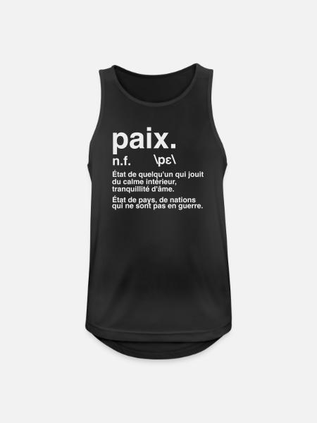 Friedensdefinitions-Wörterbuchstil - Männer Tank Top atmungsaktiv - Schwarz