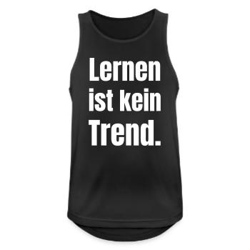 Lernen ist kein Trend Typo - Männer Tank Top atmungsaktiv - Schwarz - Vorne - Nick (188cm)