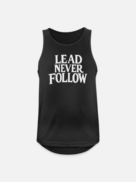 Lead Never Follow - Bold Motivation White - Men's Breathable Tank Top - black