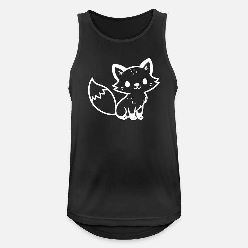 Fuchs Niedlich Comic - Männer Tank Top atmungsaktiv - Schwarz