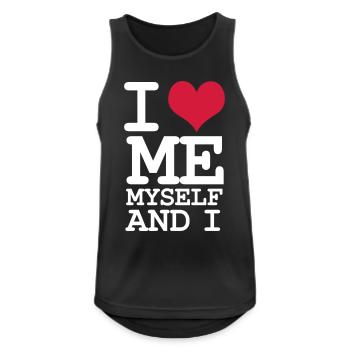 Je m’aime moi-même et je - Humour - Blanc - Débardeur respirant Homme - noir - Devant - Nick (188cm)