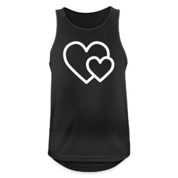 Small heart in front of a big heart - Men's Breathable Tank Top - black - Front - Nick (188cm)