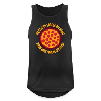 La pizza ne me brisera pas le cœur La nourriture aime l’humour - Débardeur respirant Homme - noir - Devant - Nick (188cm)