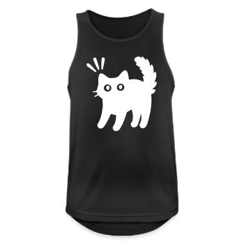 Kater Katze - Männer Tank Top atmungsaktiv - Schwarz - Vorne - Nick (188cm)