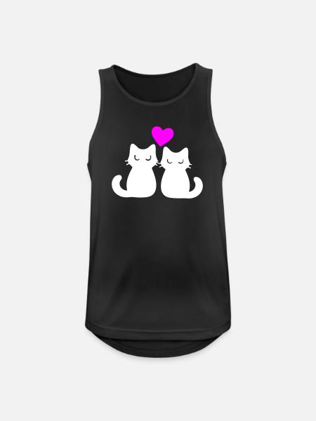Katzen Verliebt Paar - Men's Breathable Tank Top - black