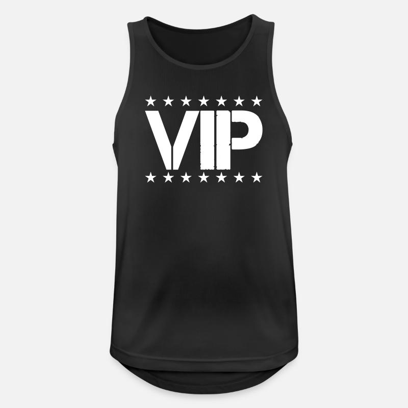 VIP Sternen-Statement in Pastellrosa - Männer Tank Top atmungsaktiv - Schwarz