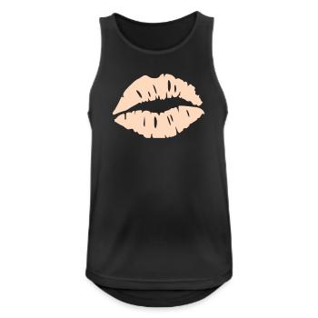  Lippen Silhouette  - Männer Tank Top atmungsaktiv - Schwarz - Vorne - Nick (188cm)