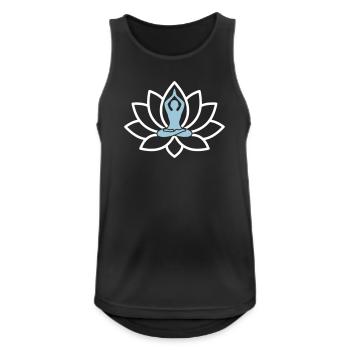Bunte Lotusblüte Chakra - Männer Tank Top atmungsaktiv - Schwarz - Vorne - Nick (188cm)