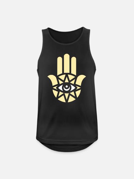 Hamsa Hand Ornament - Männer Tank Top atmungsaktiv - Schwarz
