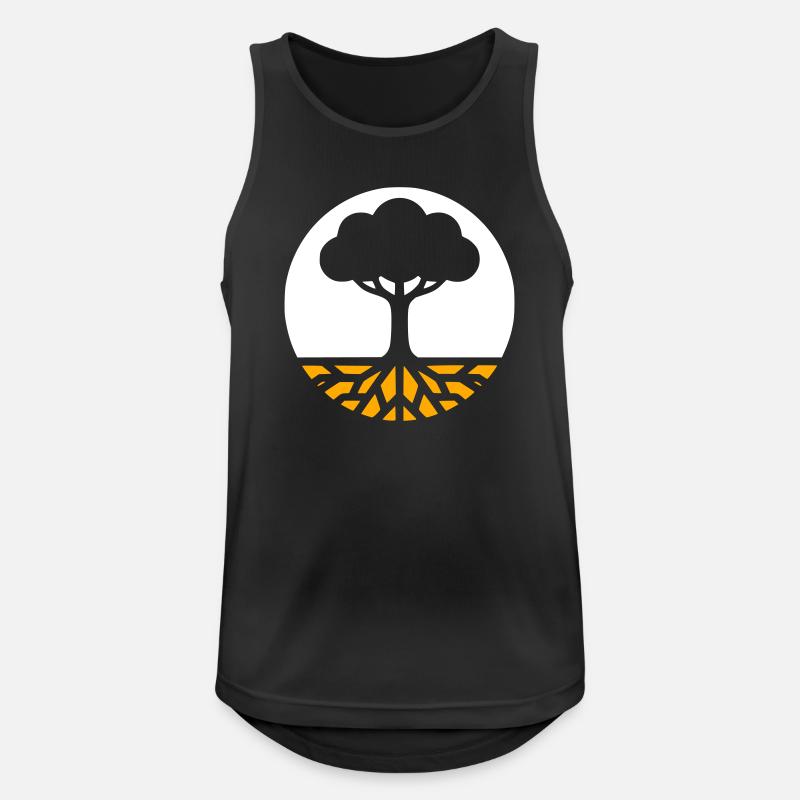 Baum des Lebens Wurzeln - Männer Tank Top atmungsaktiv - Schwarz