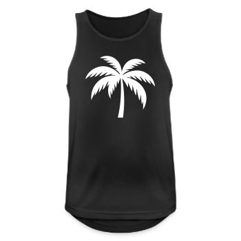 Palme Silhouette - Männer Tank Top atmungsaktiv - Schwarz - Vorne - Nick (188cm)