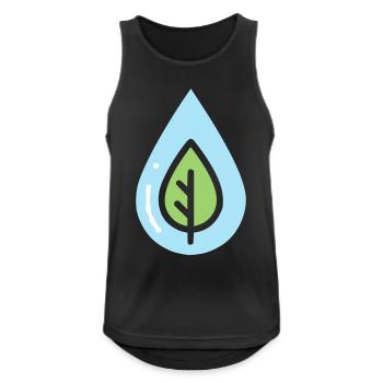 Öko Tropfen Naturschutz - Männer Tank Top atmungsaktiv - Schwarz - Vorne - Nick (188cm)