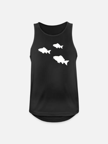 Pisces Tropical Fish Silhouette - Men's Breathable Tank Top - black
