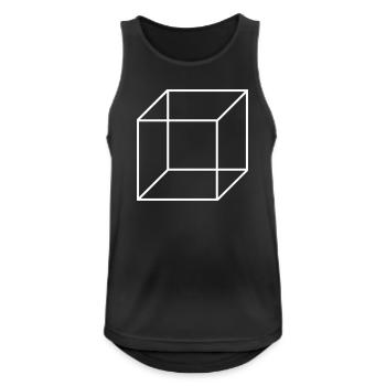 Geometric Wire Cube - Men's Breathable Tank Top - black - Front - Nick (188cm)