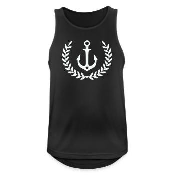 Anchor in the laurel wreath - Men's Breathable Tank Top - black - Front - Nick (188cm)