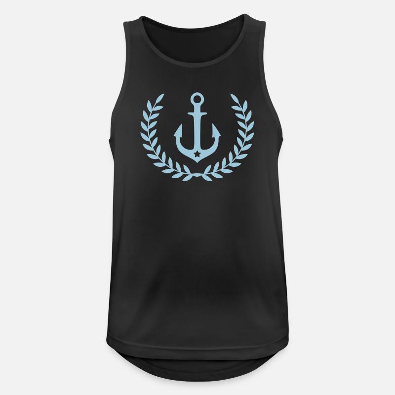 Ankerkrans Nautisk Emblem - Herre tanktop åndbar - sort