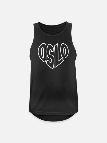 Oslo, Norway Geometric Calligraphy - Men's Breathable Tank Top - black