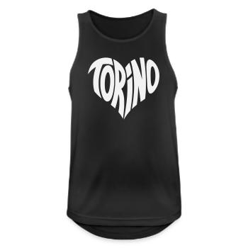 Turin, Torino Heart Design - Men's Breathable Tank Top - black - Front - Nick (188cm)