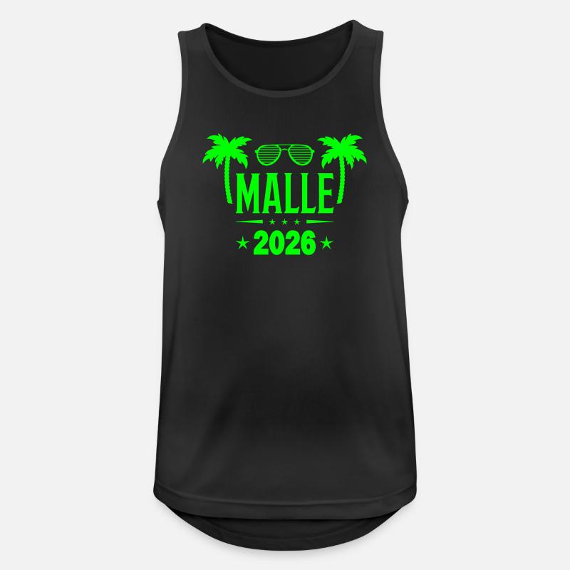 Mallorca 2026 Palmetre Solbriller - Pustende singlet for menn - svart