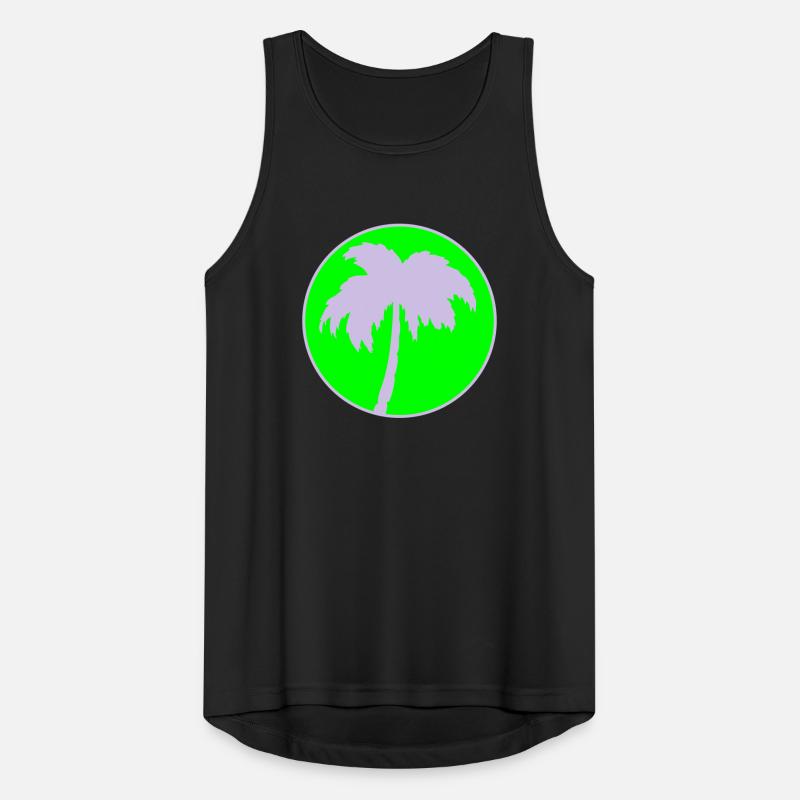 Neon Palm Tree Circle Silhouette Men's Breathable Tank Top
