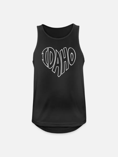Idaho Herz Schriftzug - Männer Tank Top atmungsaktiv - Schwarz