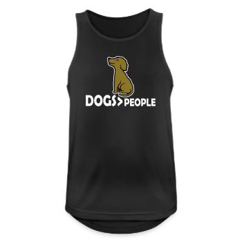 Dogs Over People Hund Lustig Antisozial Spruch - Männer Tank Top atmungsaktiv - Schwarz - Vorne - Nick (188cm)