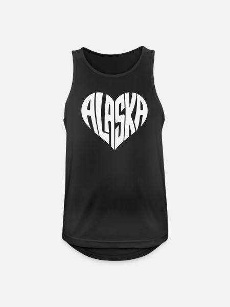 Alaska, USA Heart lettering angular - Men's Breathable Tank Top - black