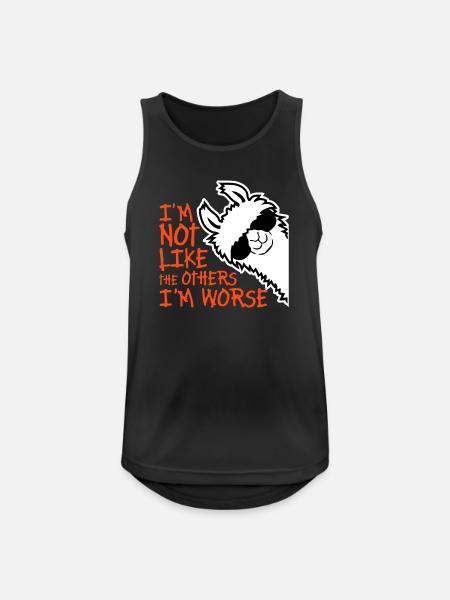 Lama-solbriller ikke som de andre Jeg er værre - Herre tanktop åndbar - sort