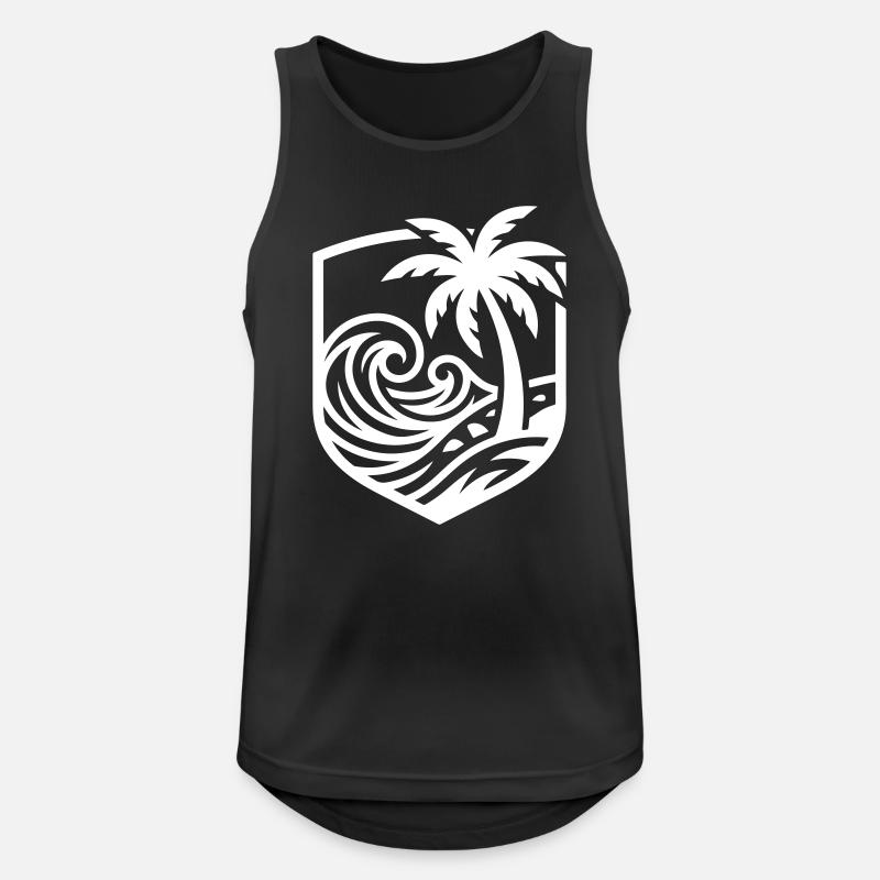 Palm Trees Beach Ocean - Men's Breathable Tank Top - black