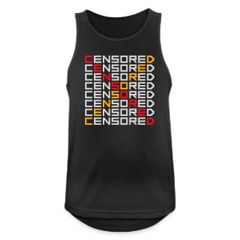 Censored Funny Statement Freedom Logo - Men's Breathable Tank Top - black - Front - Nick (188cm)