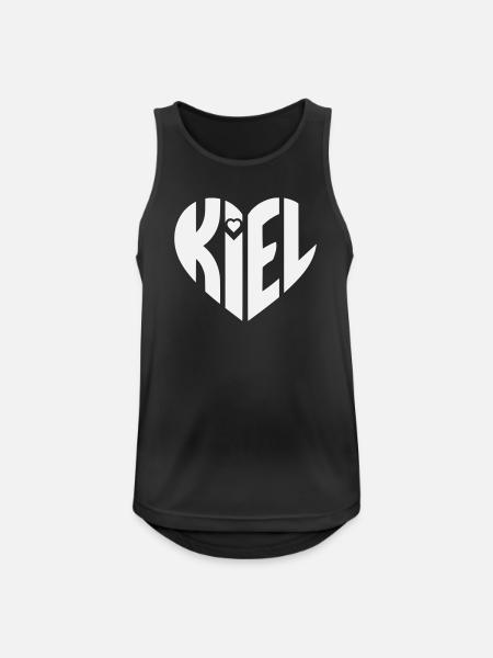 Kiel Heart Typography - Men's Breathable Tank Top - black