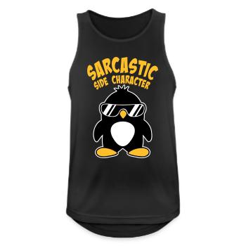 Pinguin Sarcastic Side Character Sonnenbrille Logo - Männer Tank Top atmungsaktiv - Schwarz - Vorne - Nick (188cm)