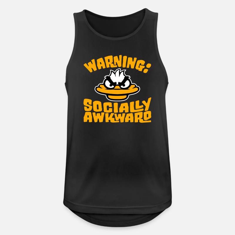 Duck Warning Socially awkward Socially awkward - Men's Breathable Tank Top - black