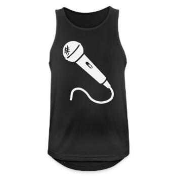 Mikrofon Karaoke Musiker Sänger Mikrophon Singen - Männer Tank Top atmungsaktiv - Schwarz - Vorne - Nick (188cm)