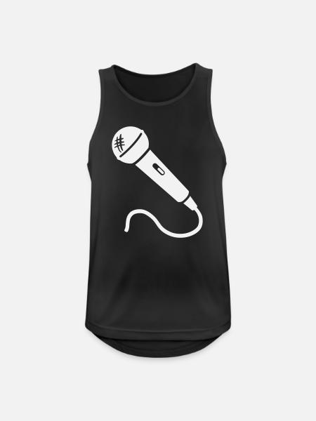 Microphone Karaoke Musician Singer Microphone Singing - Men's Breathable Tank Top - black