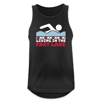 Life In The Fast Lane Float Funny Pool Saying - Men's Breathable Tank Top - black - Front - Nick (188cm)