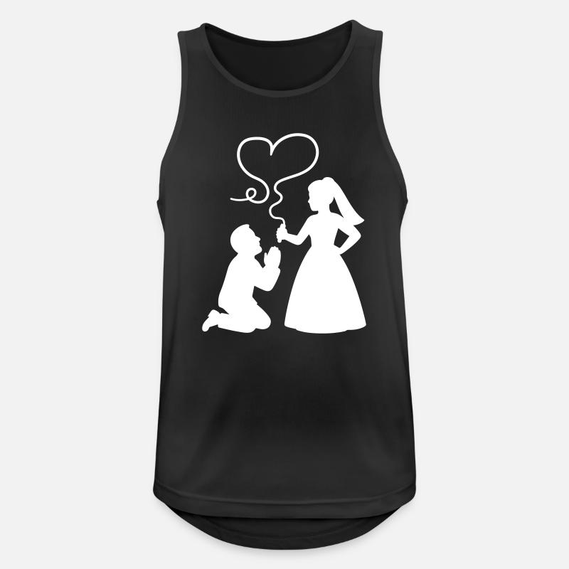Brautpaar Ehepaar Hochzeit - Männer Tank Top atmungsaktiv - Schwarz