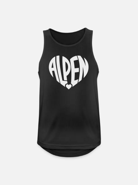 Alpen Herz-Logo - Männer Tank Top atmungsaktiv - Schwarz