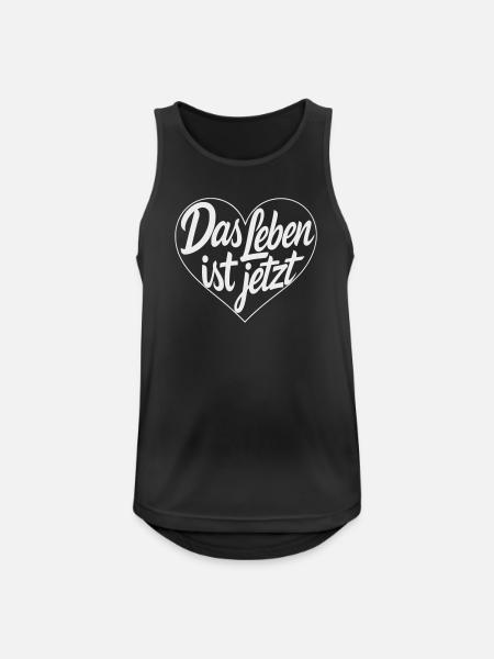 Das Leben ist Jetzt Herz - Männer Tank Top atmungsaktiv - Schwarz