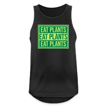 Sigle végétarien végan drôle de Eat Plants - Débardeur respirant Homme - noir - Devant - Nick (188cm)
