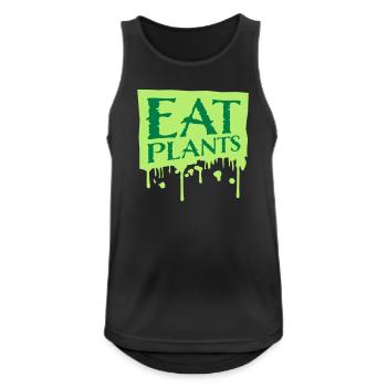 Sigle végétarien végan drôle de Eat Plants - Débardeur respirant Homme - noir - Devant - Nick (188cm)