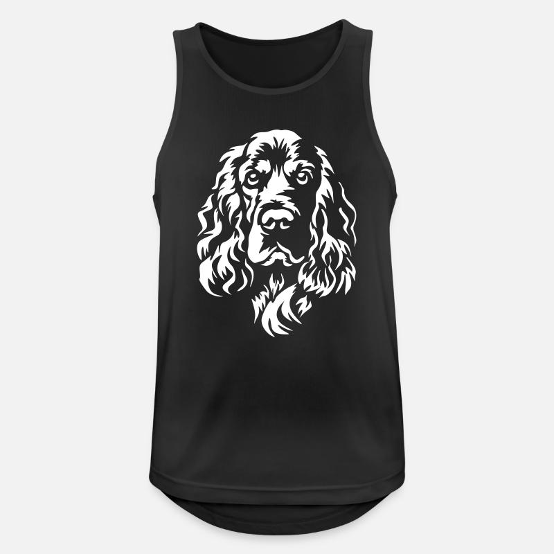 Englischer Cocker Spaniel Kopf "Black Edition" - Männer Tank Top atmungsaktiv - Schwarz