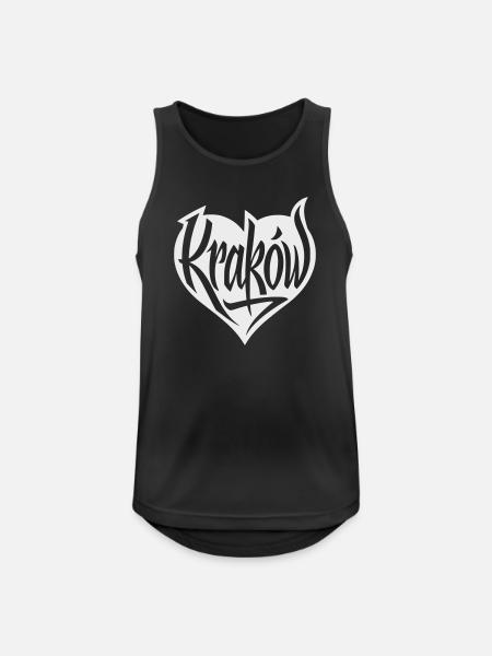 Krakau, Krakow Herz Graffiti - Männer Tank Top atmungsaktiv - Schwarz